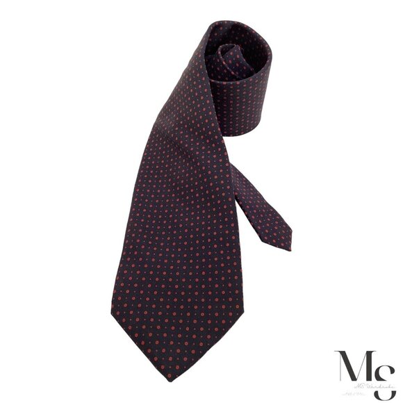 BURBERRY LONDON Navy Blue Geometric Silk Tie Made In England W: 3.75" EX COND - Picture 1 of 6